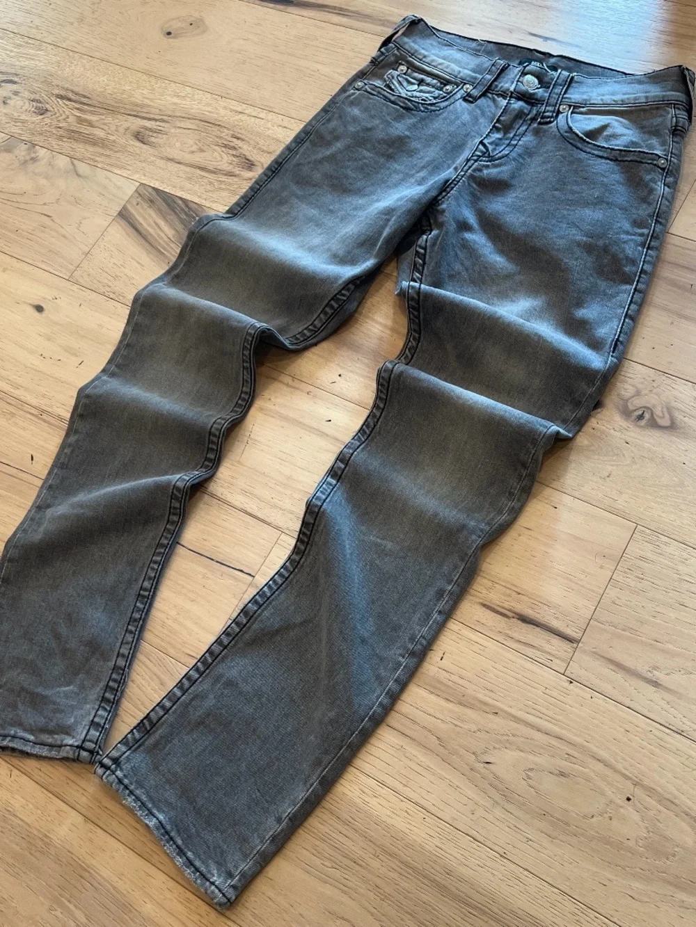 grail true religion stacked ricky cut gray straight leg denim
